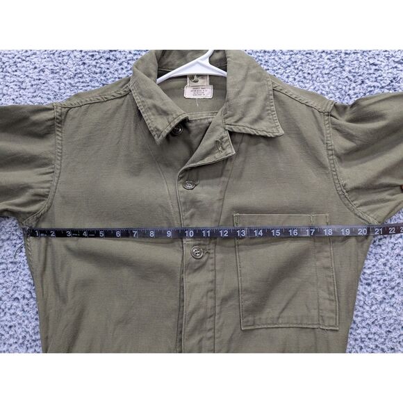 VTG US Military Cotton Sateen Coveralls Mens S Distressed Paint Splatter Green - Picture 11 of 14